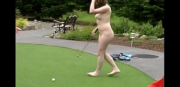  Hot Mandy plays putput golf with herself